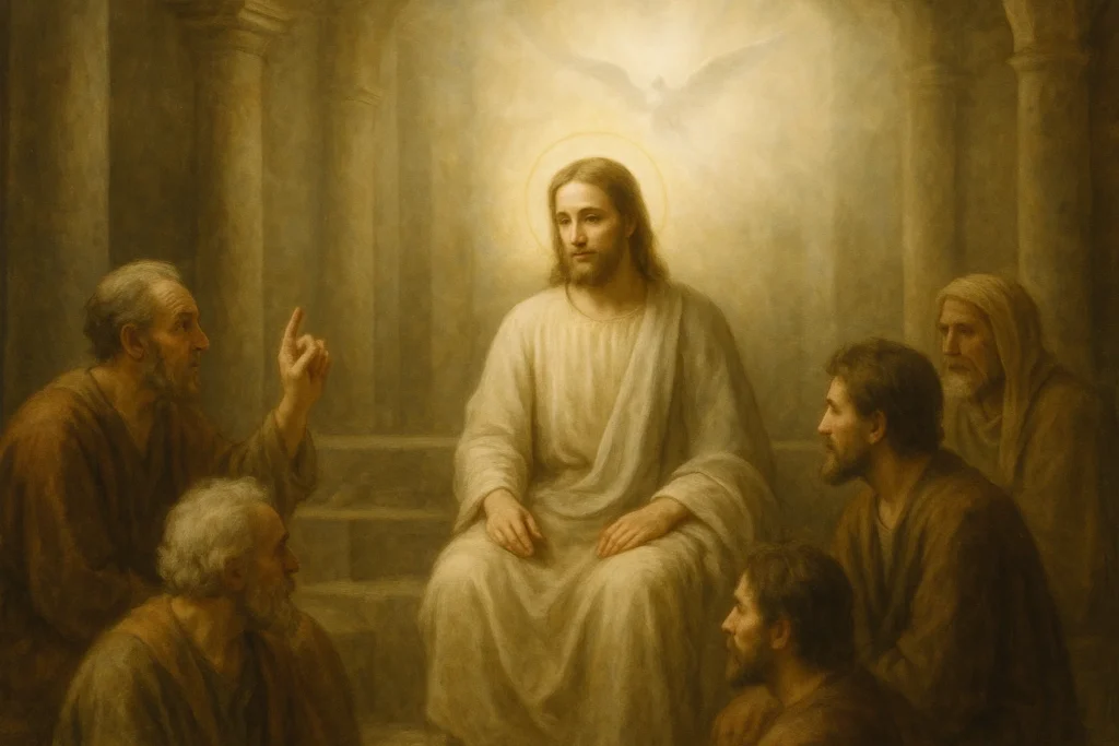 Homilia Diária - 19 de maio - Evangelho de João 14, 21-26 - Jesus conversando com os discícpulos e fala "Quem me ama guardará minha palavra"