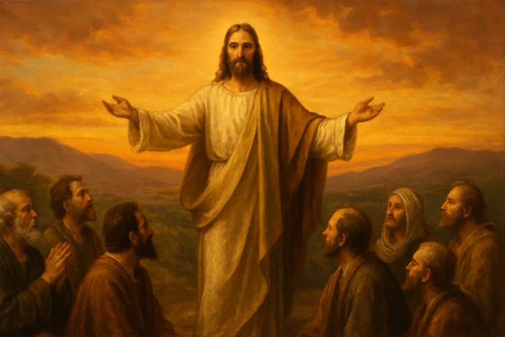 Jesus com os discípulos em cena do evangelho de João 16,29-33, usada na Homilia Diária de 02 de junho de 2025